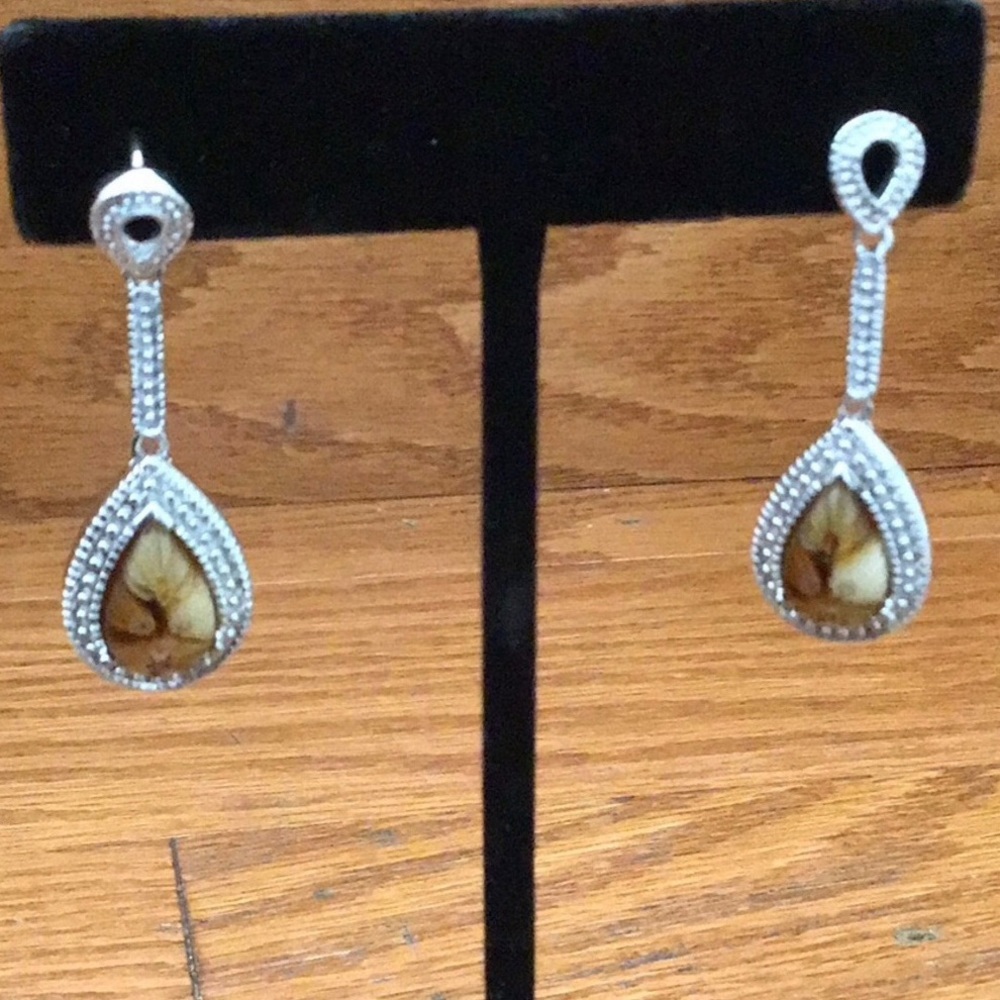 New Murano Millefiori teardrop Silver earrings